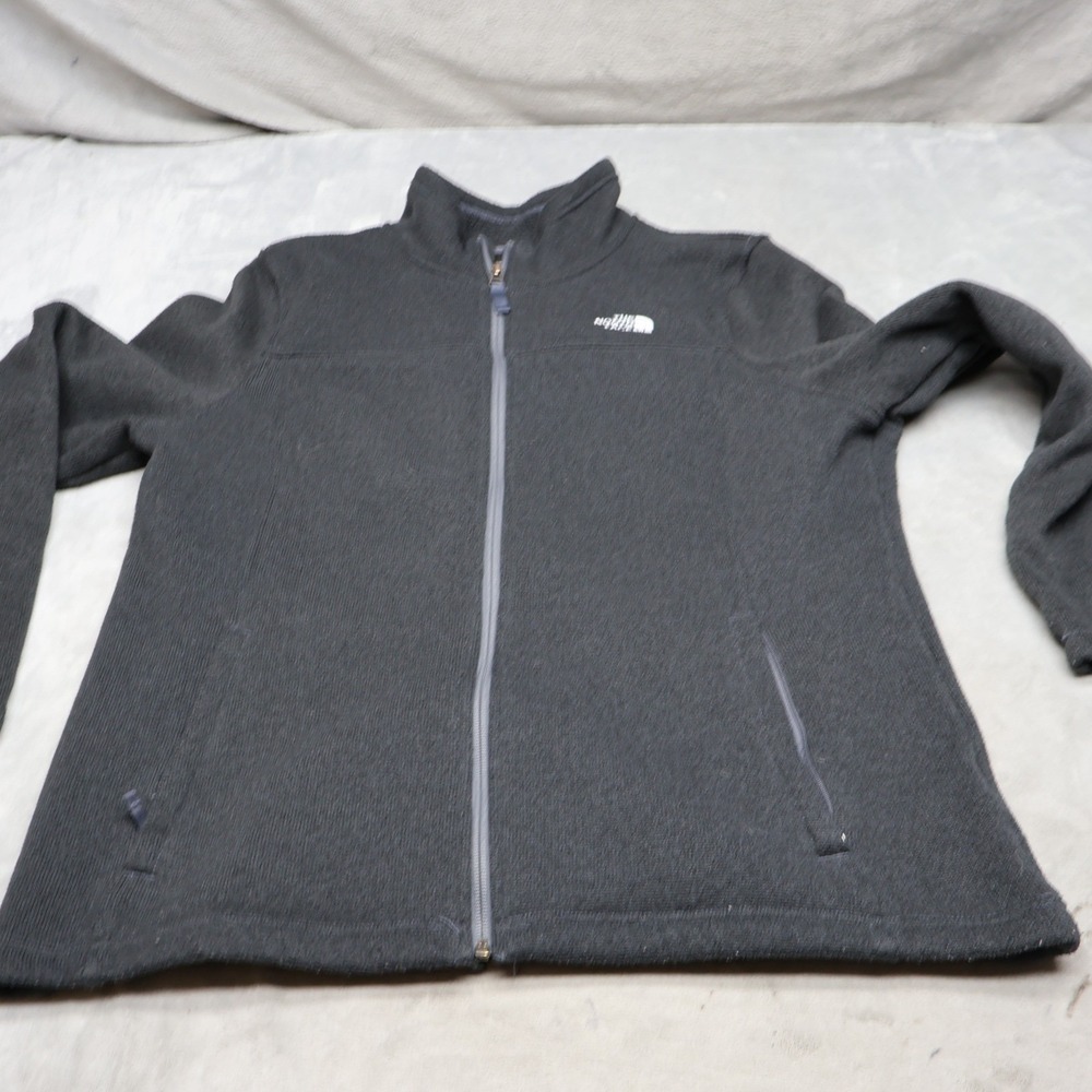 North Face Jacket Womens XXL Black Maggy Sweater Fleece Knit Full Zip Outdoor